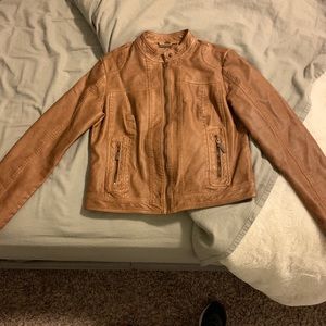 Brown leather jacket